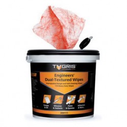 Tygris Engineers Dual Textured Hand Wipes 110 wipes impregnated rough and soft cleaning wipes